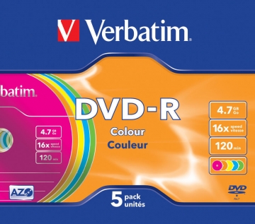 DVD-R Verbatim Slimcase Colour
