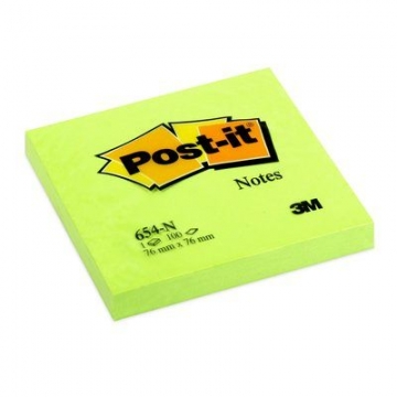 Post-It 3M 654 76x76 Verde Neon