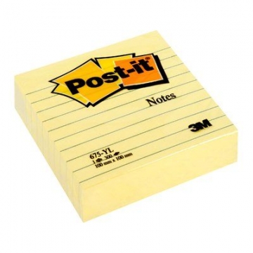 Post-It 3M 675YL 100X100 rigato XL